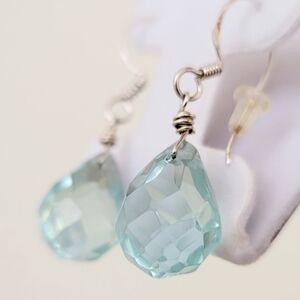 Blue Crystal 925 Earrings Handmade